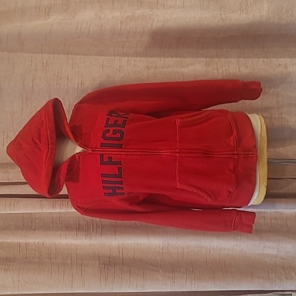 Tommy Hilfiger red zip-up hoodie w/ Pockets szM